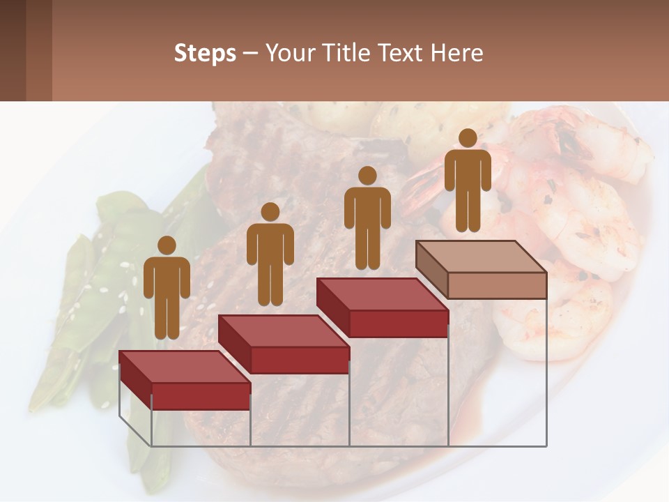 A White Plate Topped With Meat And Shrimp PowerPoint Template