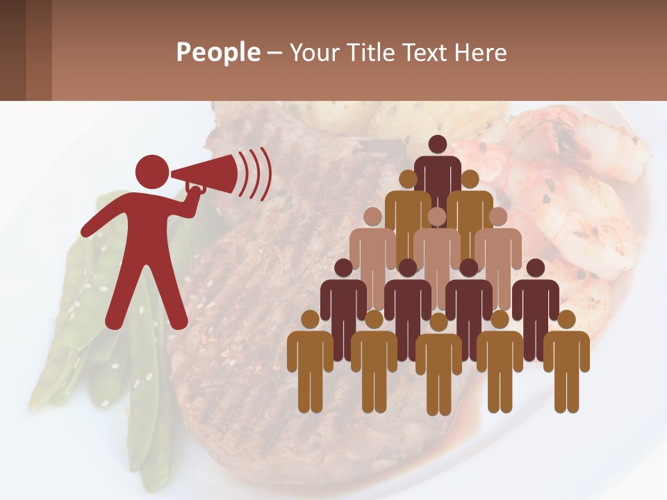 A White Plate Topped With Meat And Shrimp PowerPoint Template