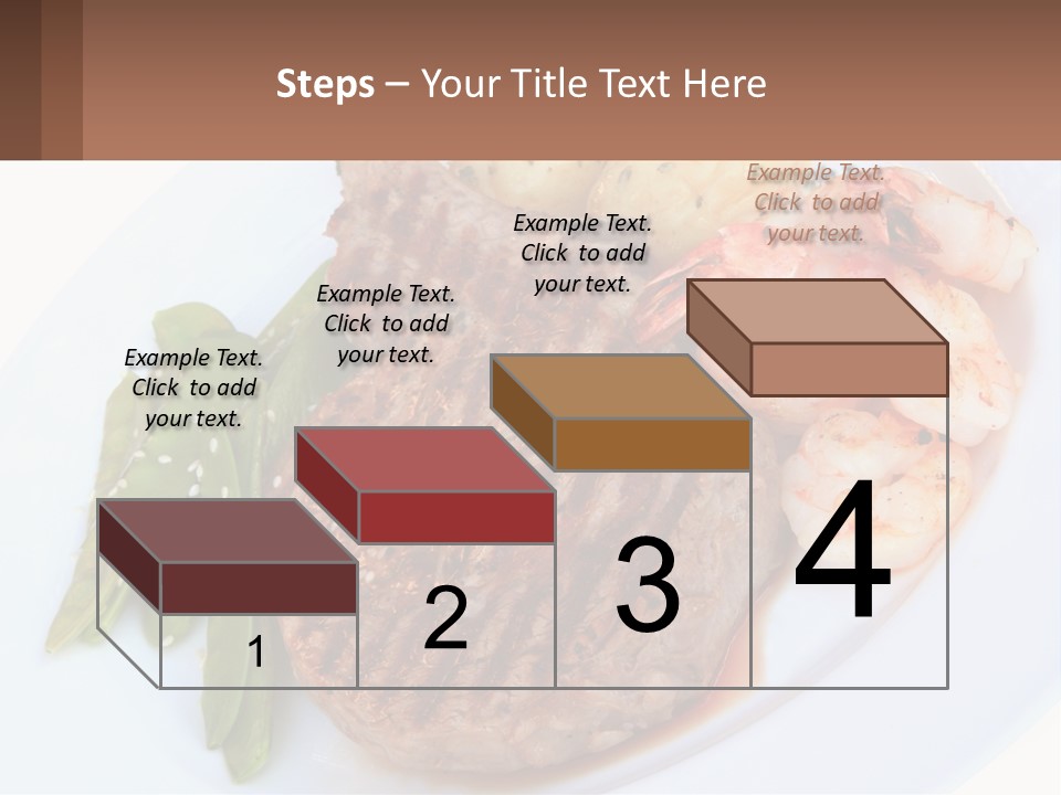 A White Plate Topped With Meat And Shrimp PowerPoint Template