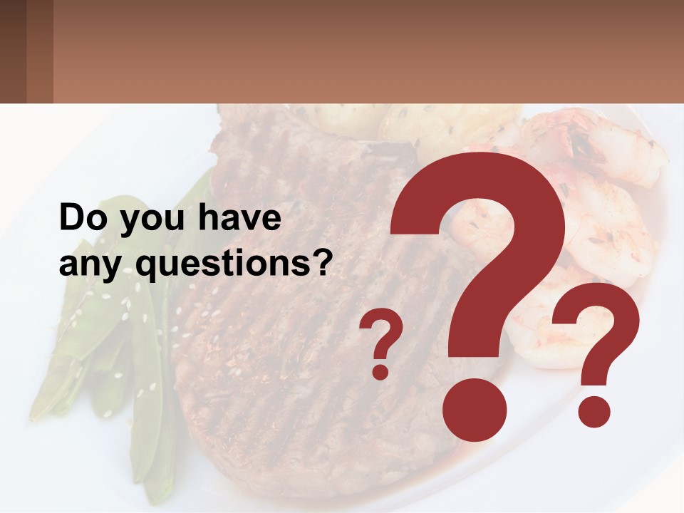 A White Plate Topped With Meat And Shrimp PowerPoint Template