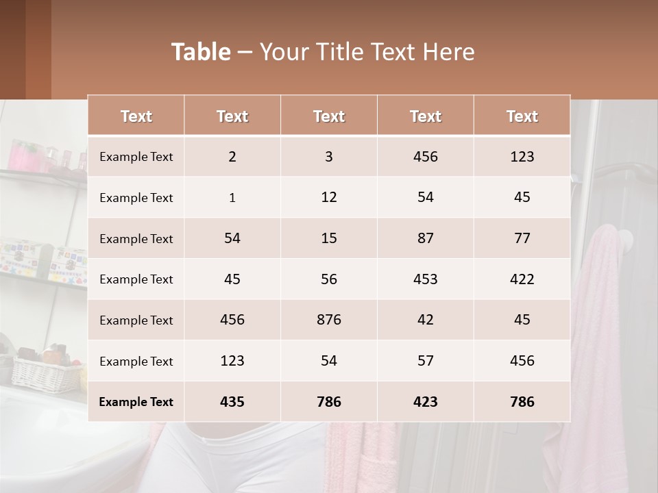 A Pregnant Woman Is Drying Her Hair In The Bathroom PowerPoint Template