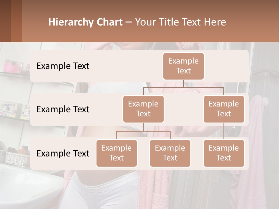 A Pregnant Woman Is Drying Her Hair In The Bathroom PowerPoint Template
