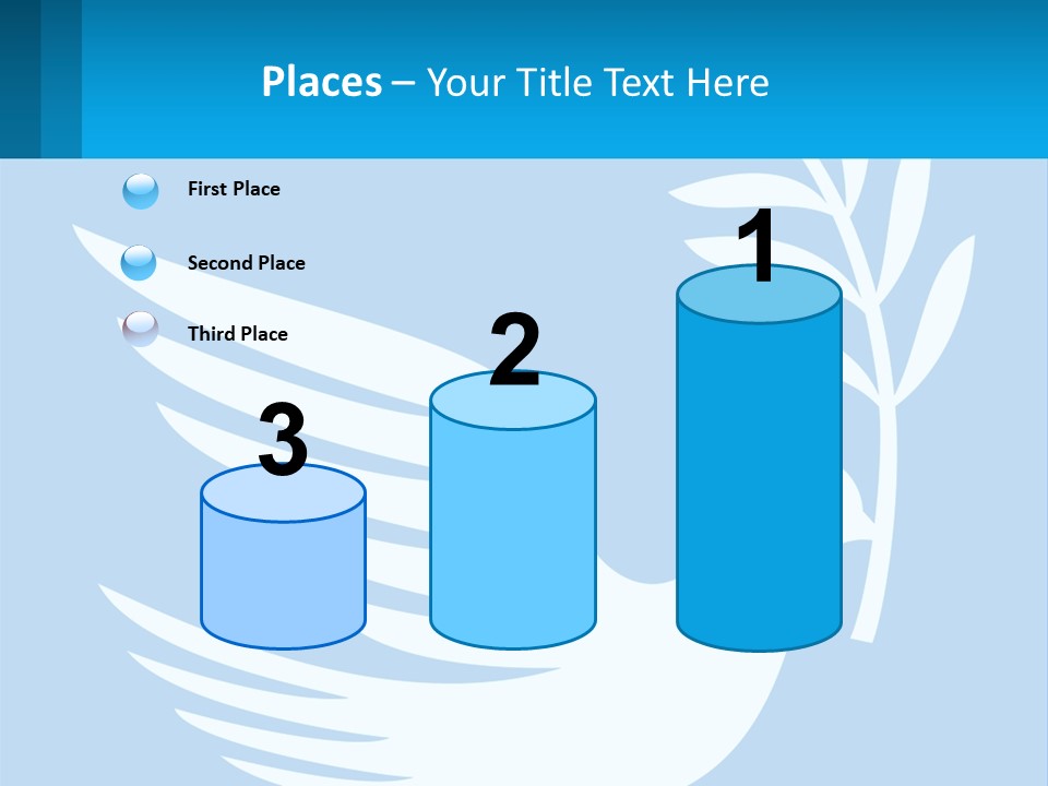 A White Dove With A Twig On A Blue Background PowerPoint Template