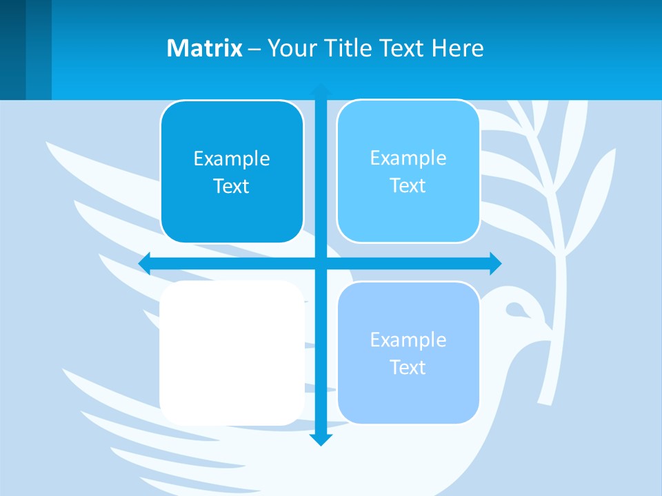 A White Dove With A Twig On A Blue Background PowerPoint Template