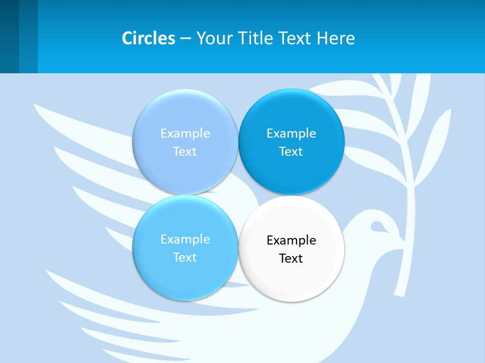 A White Dove With A Twig On A Blue Background PowerPoint Template