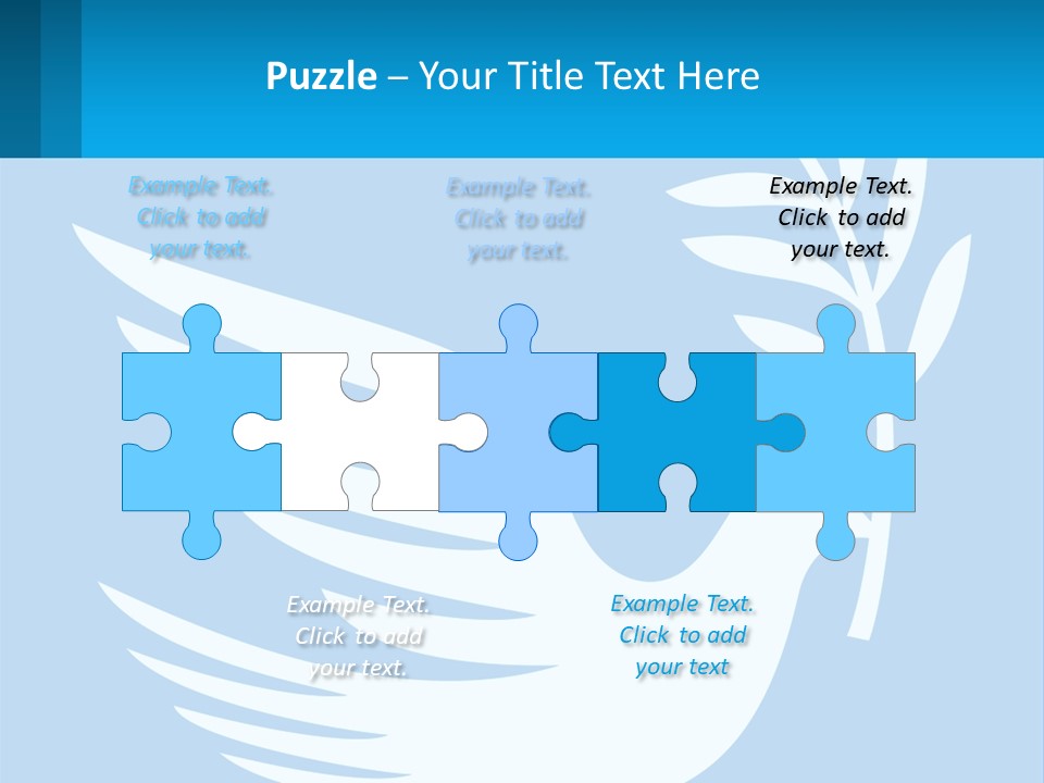 A White Dove With A Twig On A Blue Background PowerPoint Template