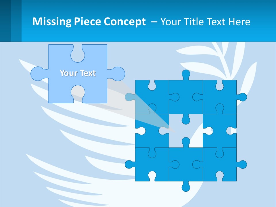 A White Dove With A Twig On A Blue Background PowerPoint Template