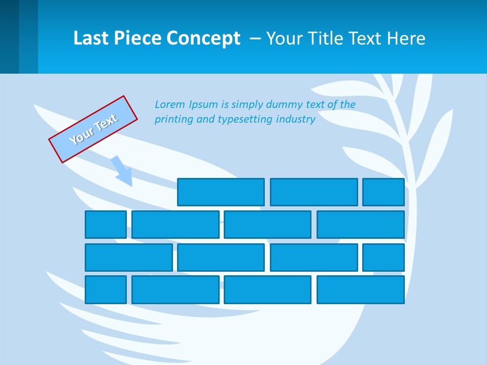 A White Dove With A Twig On A Blue Background PowerPoint Template