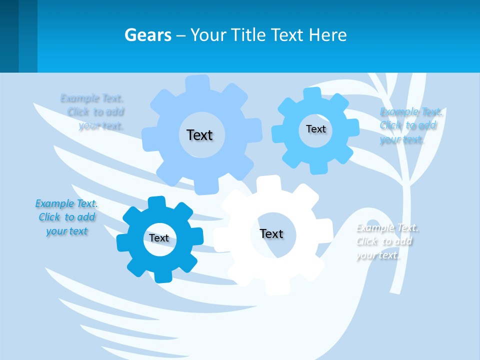 A White Dove With A Twig On A Blue Background PowerPoint Template