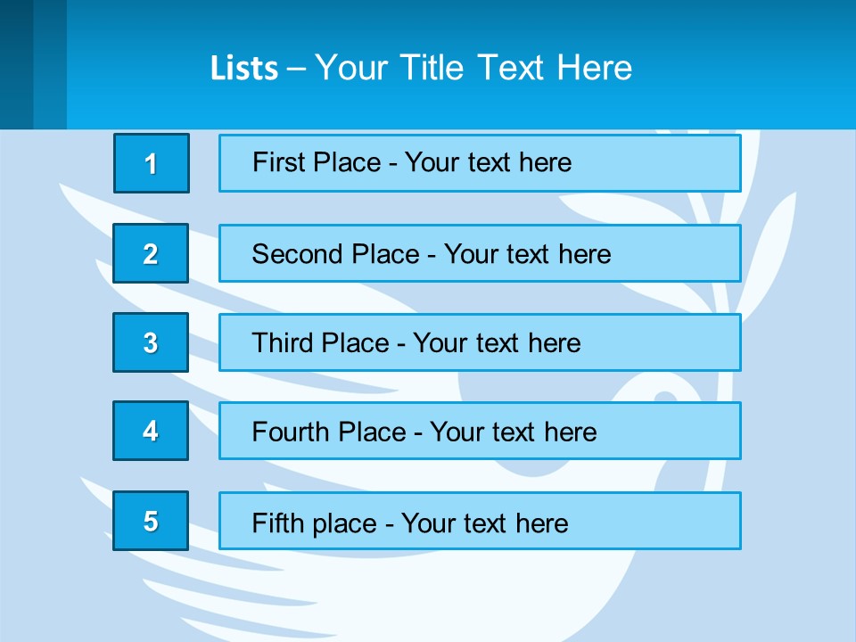 A White Dove With A Twig On A Blue Background PowerPoint Template
