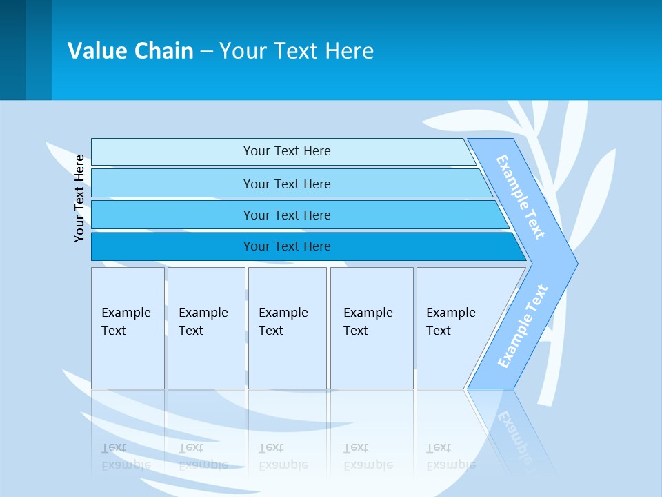 A White Dove With A Twig On A Blue Background PowerPoint Template