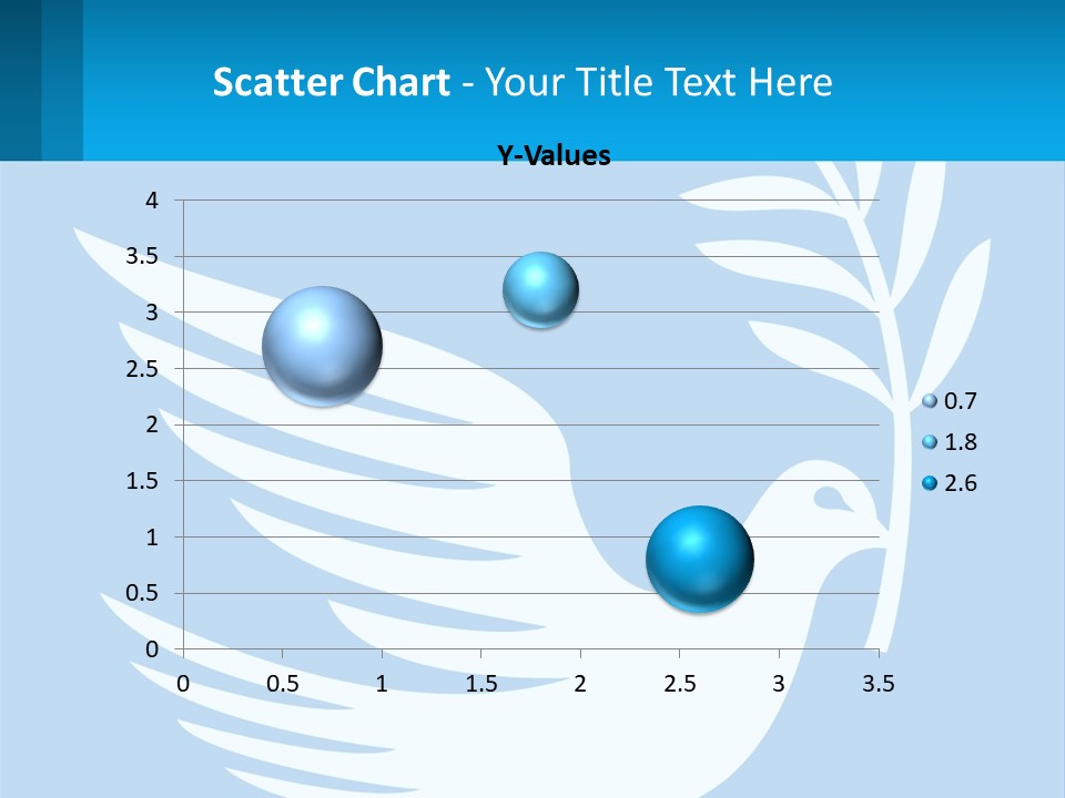 A White Dove With A Twig On A Blue Background PowerPoint Template