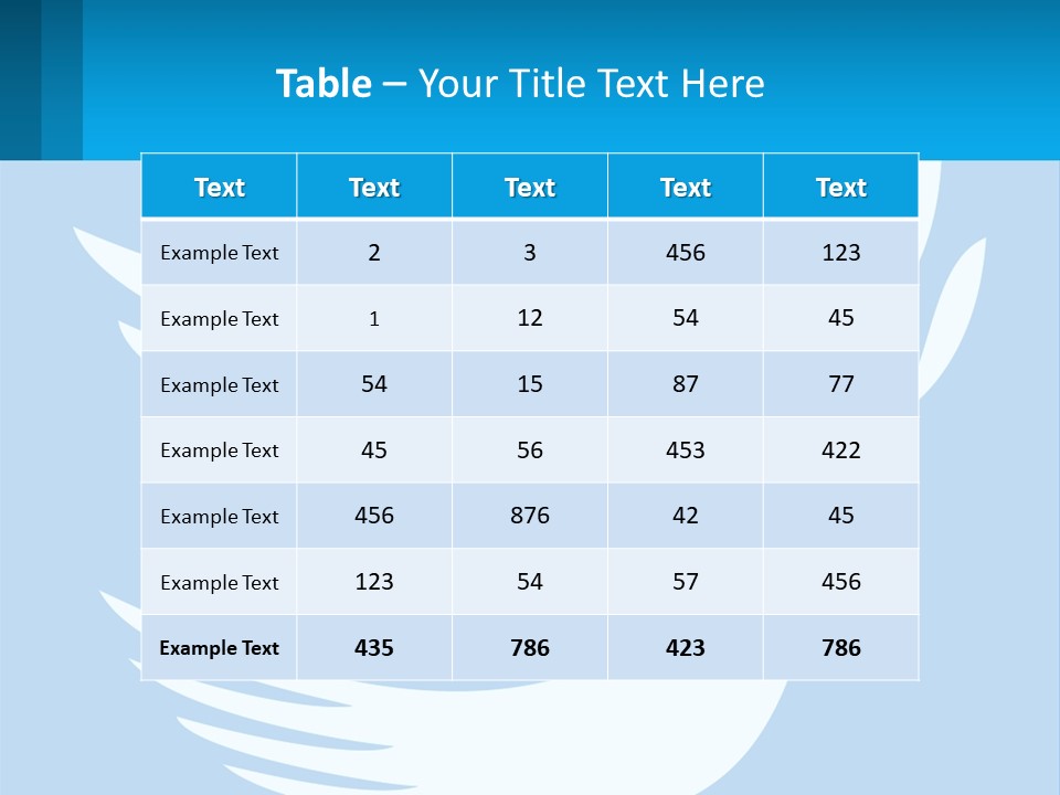 A White Dove With A Twig On A Blue Background PowerPoint Template