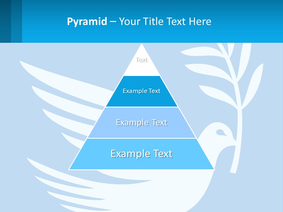 A White Dove With A Twig On A Blue Background PowerPoint Template