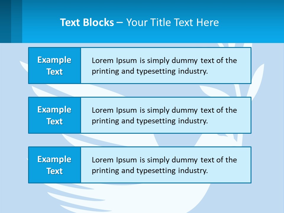 A White Dove With A Twig On A Blue Background PowerPoint Template
