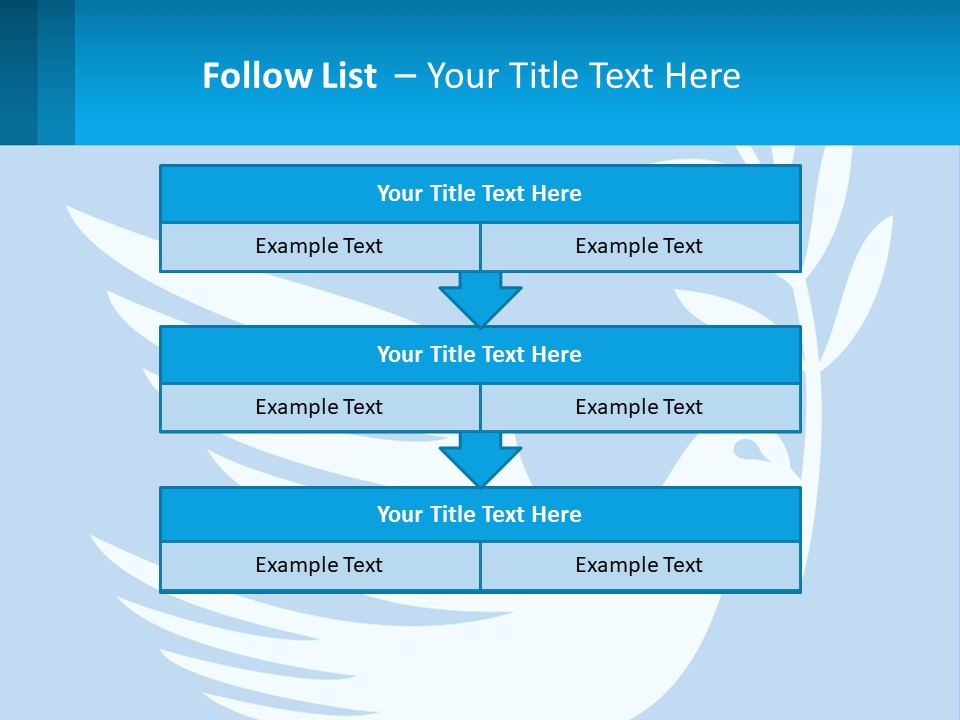 A White Dove With A Twig On A Blue Background PowerPoint Template