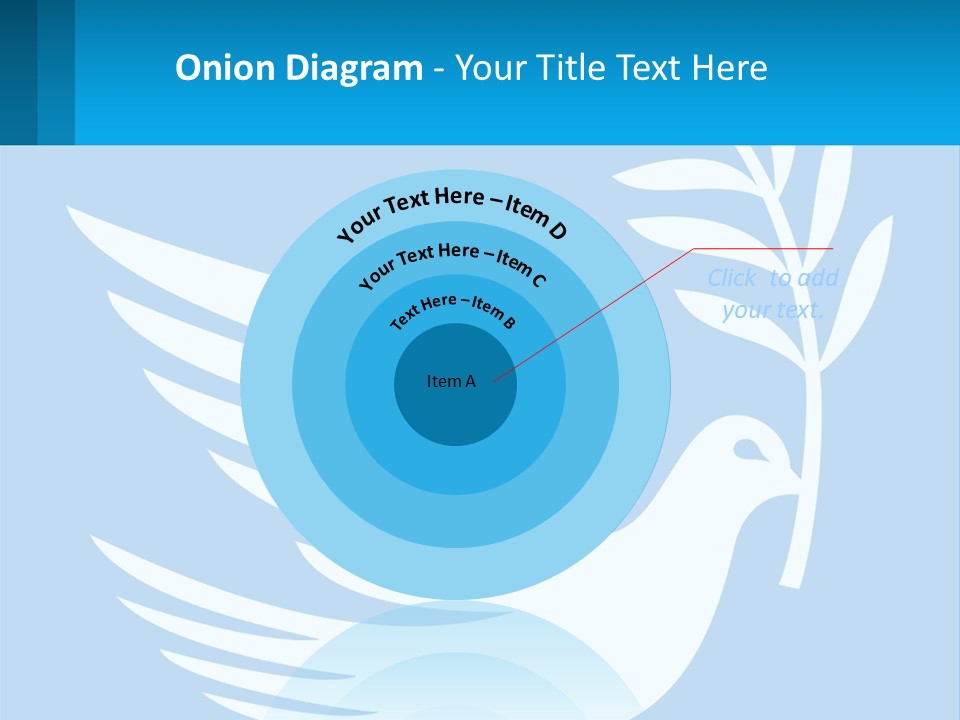 A White Dove With A Twig On A Blue Background PowerPoint Template