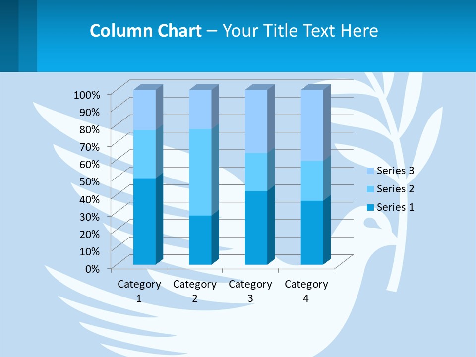 A White Dove With A Twig On A Blue Background PowerPoint Template