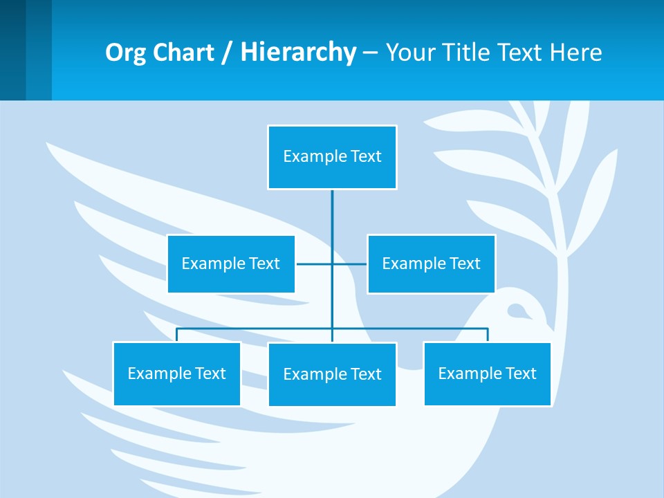 A White Dove With A Twig On A Blue Background PowerPoint Template