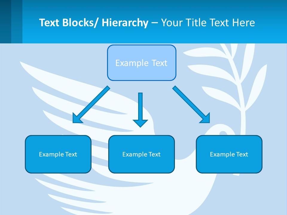 A White Dove With A Twig On A Blue Background PowerPoint Template
