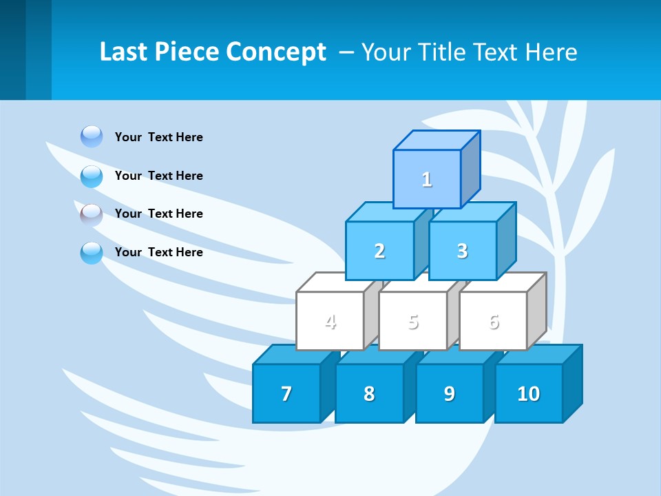 A White Dove With A Twig On A Blue Background PowerPoint Template