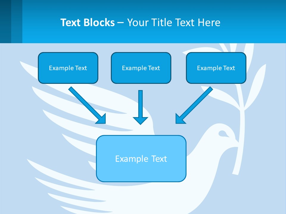 A White Dove With A Twig On A Blue Background PowerPoint Template