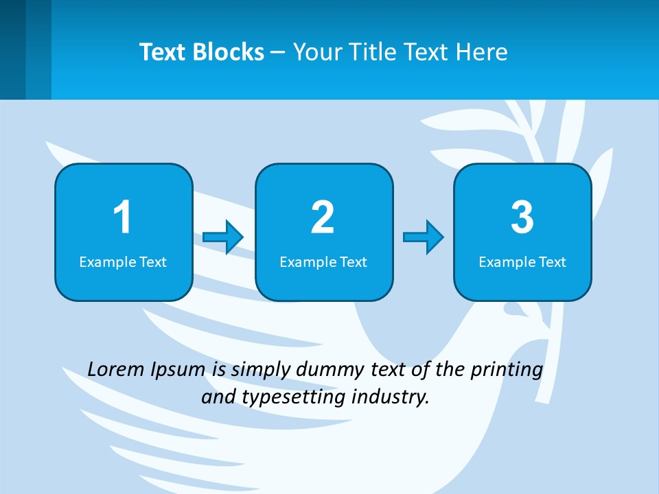 A White Dove With A Twig On A Blue Background PowerPoint Template