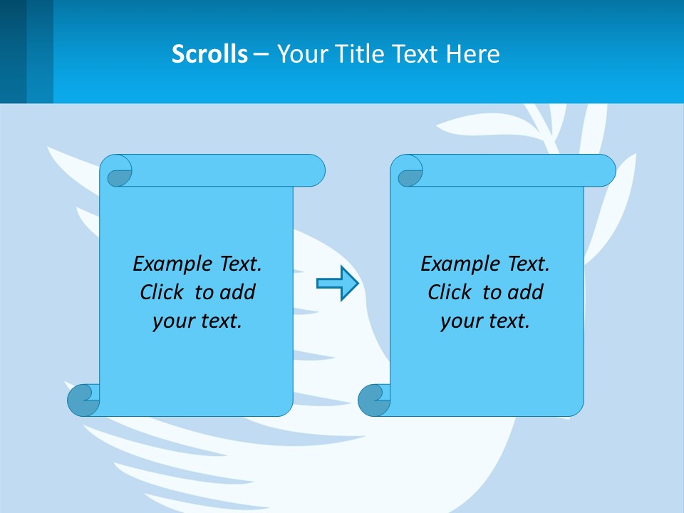 A White Dove With A Twig On A Blue Background PowerPoint Template