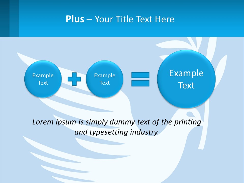 A White Dove With A Twig On A Blue Background PowerPoint Template