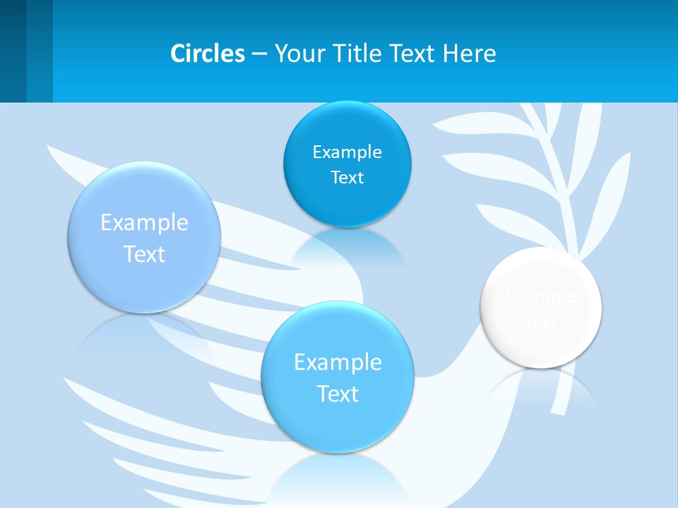 A White Dove With A Twig On A Blue Background PowerPoint Template