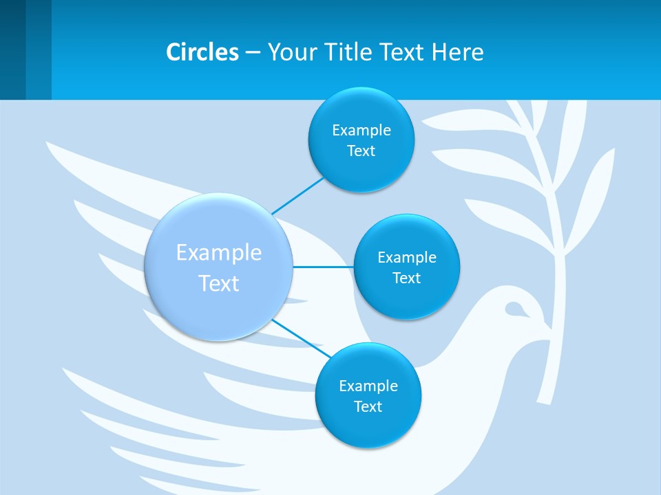 A White Dove With A Twig On A Blue Background PowerPoint Template