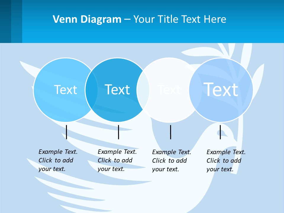 A White Dove With A Twig On A Blue Background PowerPoint Template