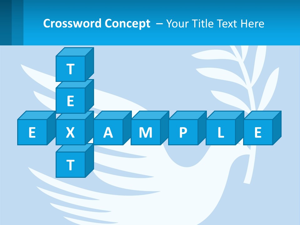 A White Dove With A Twig On A Blue Background PowerPoint Template