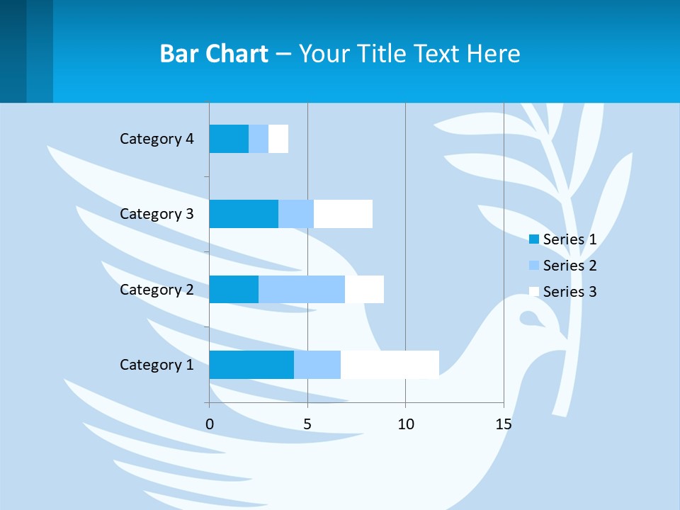 A White Dove With A Twig On A Blue Background PowerPoint Template