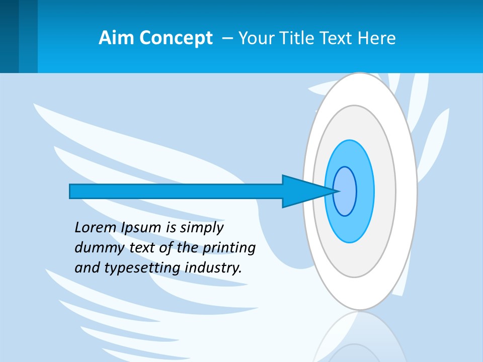 A White Dove With A Twig On A Blue Background PowerPoint Template