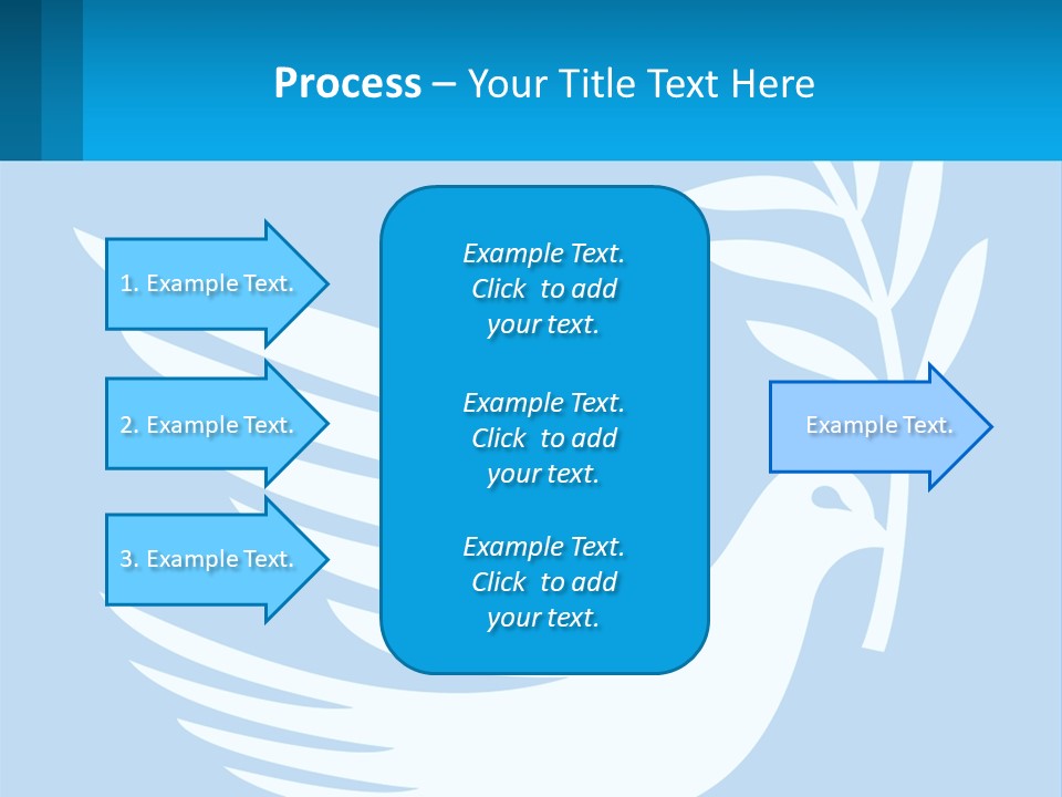 A White Dove With A Twig On A Blue Background PowerPoint Template