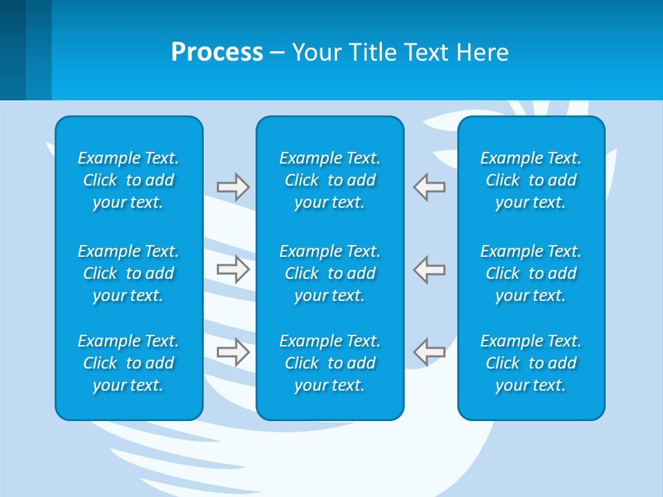 A White Dove With A Twig On A Blue Background PowerPoint Template