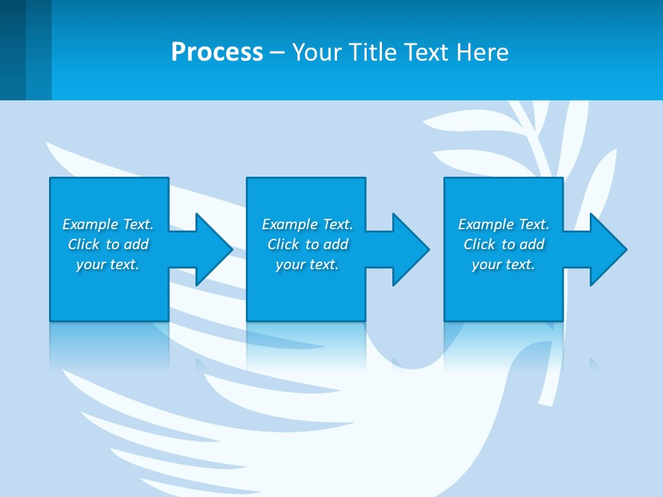 A White Dove With A Twig On A Blue Background PowerPoint Template
