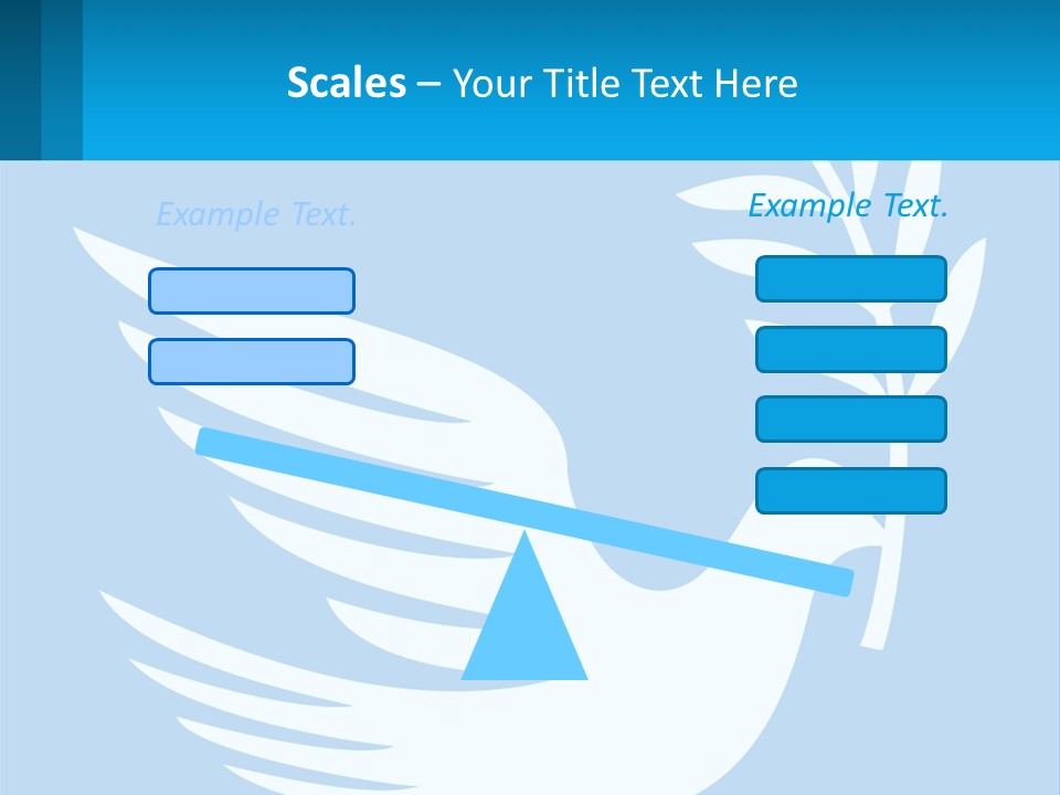 A White Dove With A Twig On A Blue Background PowerPoint Template