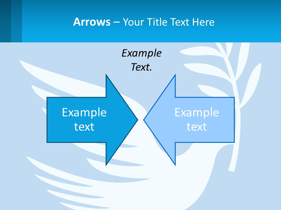 A White Dove With A Twig On A Blue Background PowerPoint Template