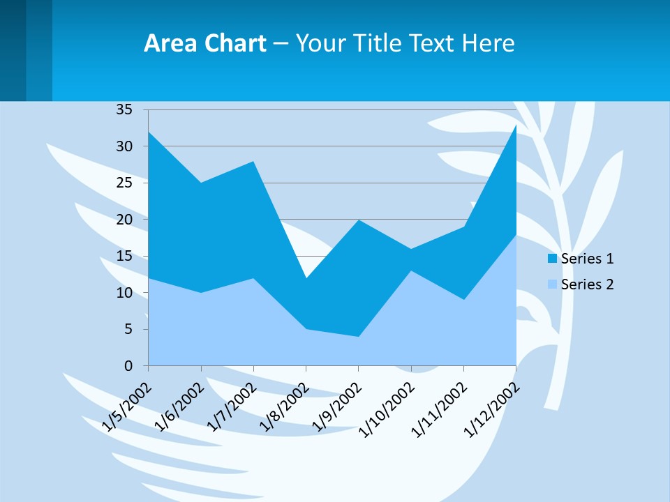 A White Dove With A Twig On A Blue Background PowerPoint Template