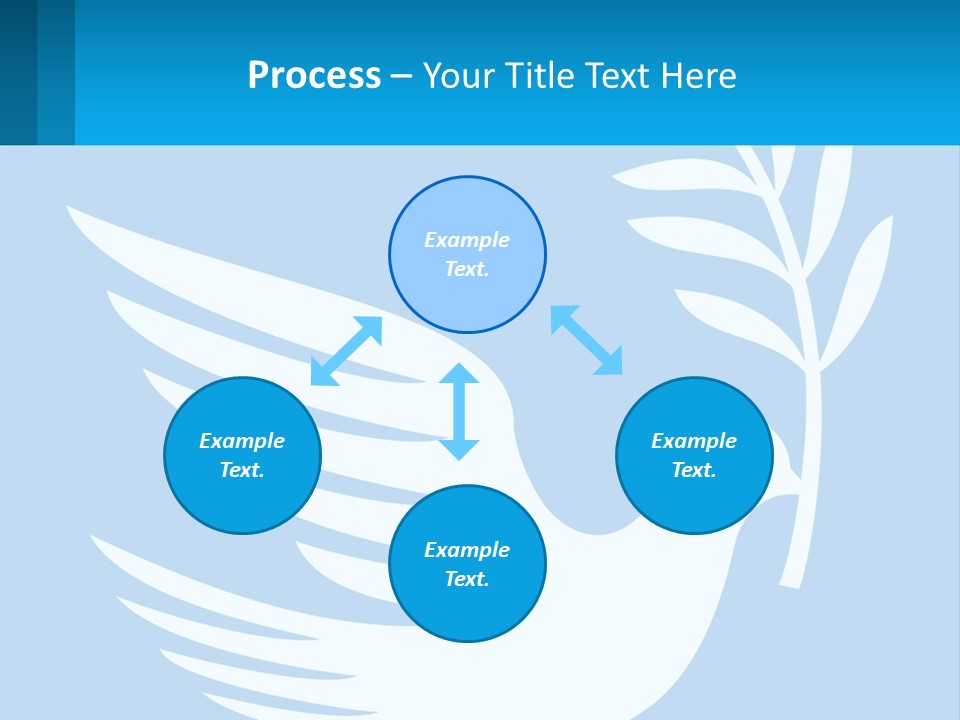 A White Dove With A Twig On A Blue Background PowerPoint Template