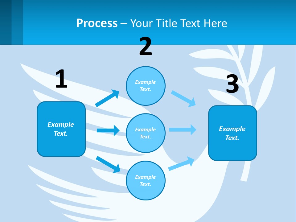 A White Dove With A Twig On A Blue Background PowerPoint Template