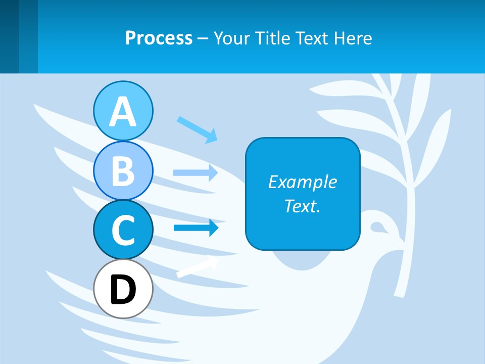 A White Dove With A Twig On A Blue Background PowerPoint Template