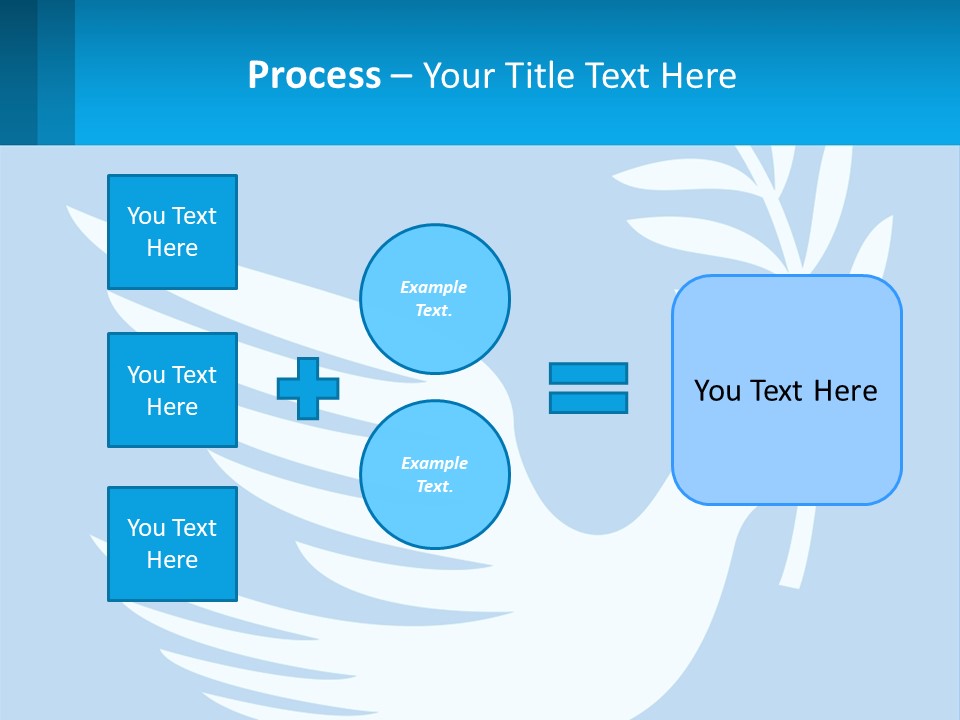 A White Dove With A Twig On A Blue Background PowerPoint Template