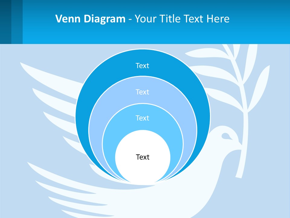 A White Dove With A Twig On A Blue Background PowerPoint Template