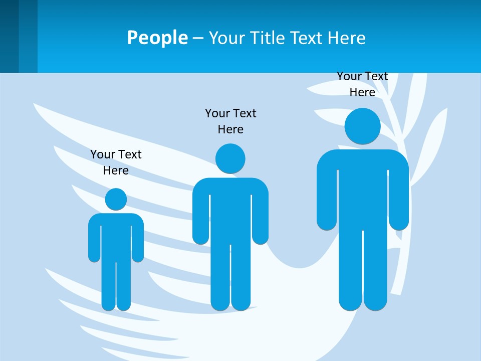 A White Dove With A Twig On A Blue Background PowerPoint Template