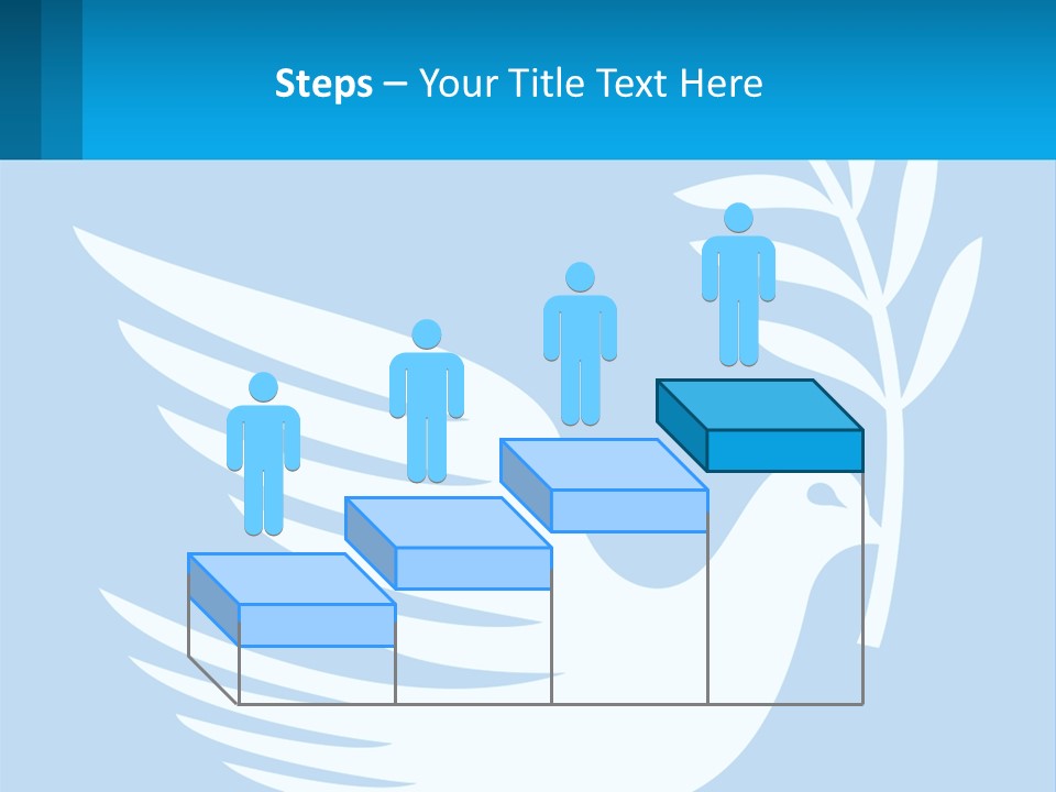 A White Dove With A Twig On A Blue Background PowerPoint Template