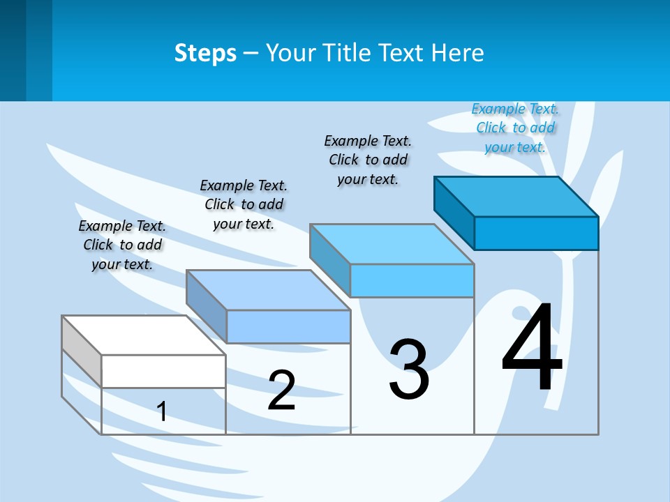 A White Dove With A Twig On A Blue Background PowerPoint Template