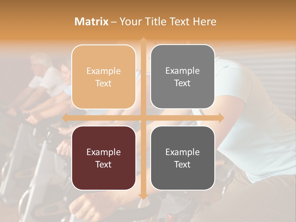 A Group Of People Riding Stationary Bikes In A Gym PowerPoint Template